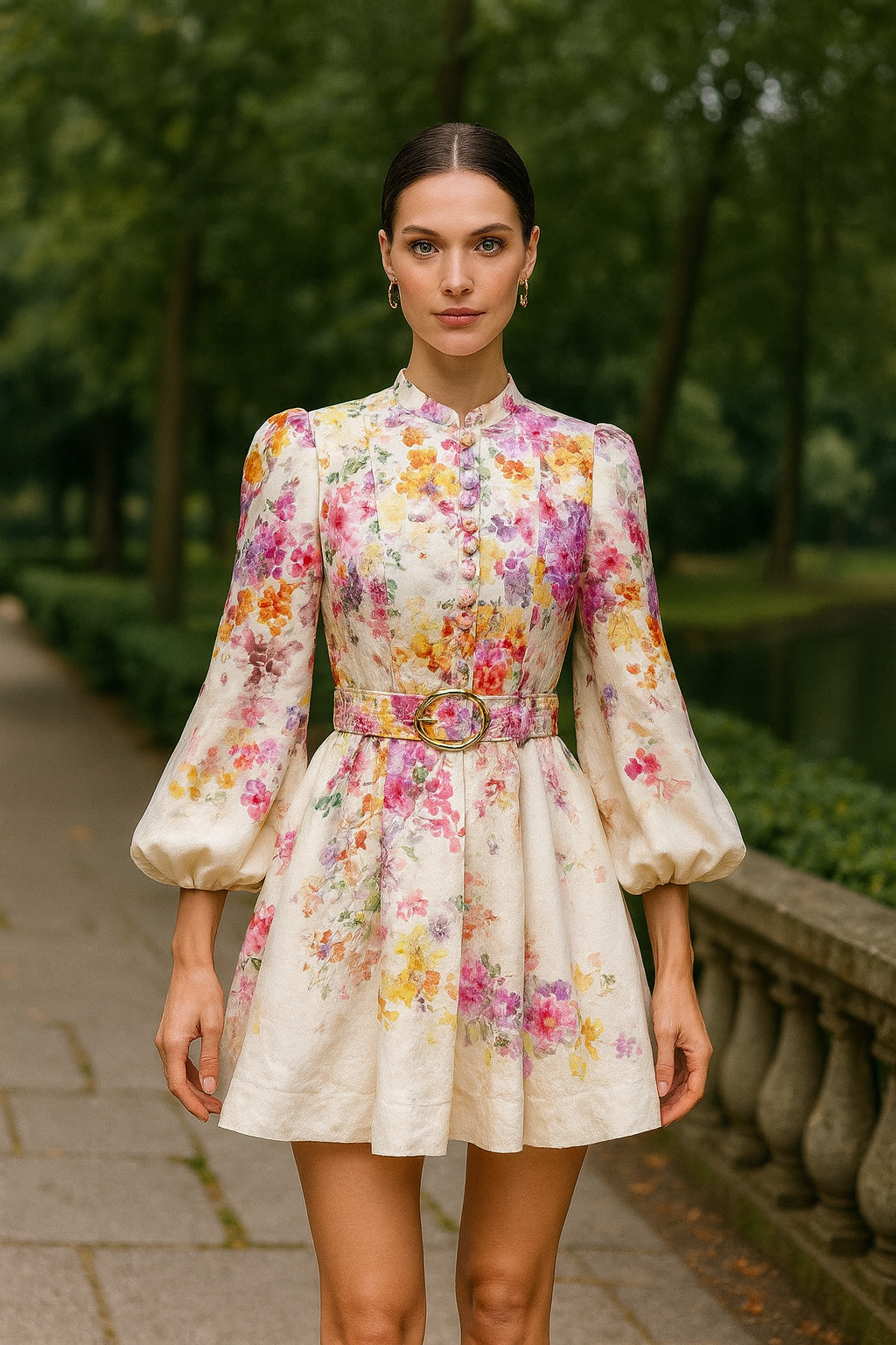 UV Atelier – Linen Floral Print Mini Dress