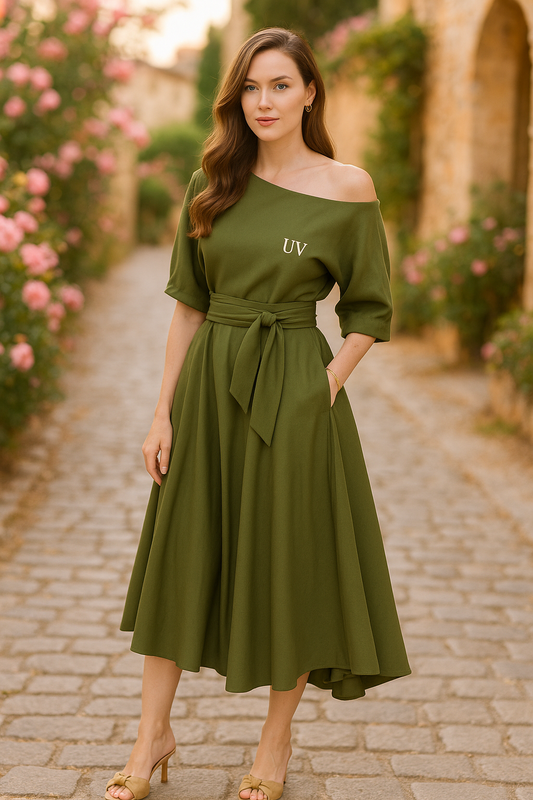 UV ATELIER Chic One-Shoulder Maxi Dress
