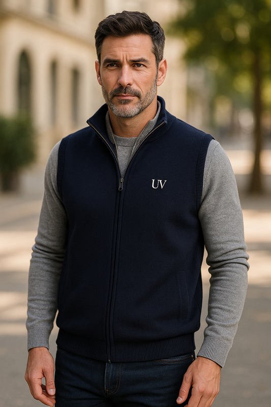 UV ATELIER Dual-Weave Merino Zip Gilet