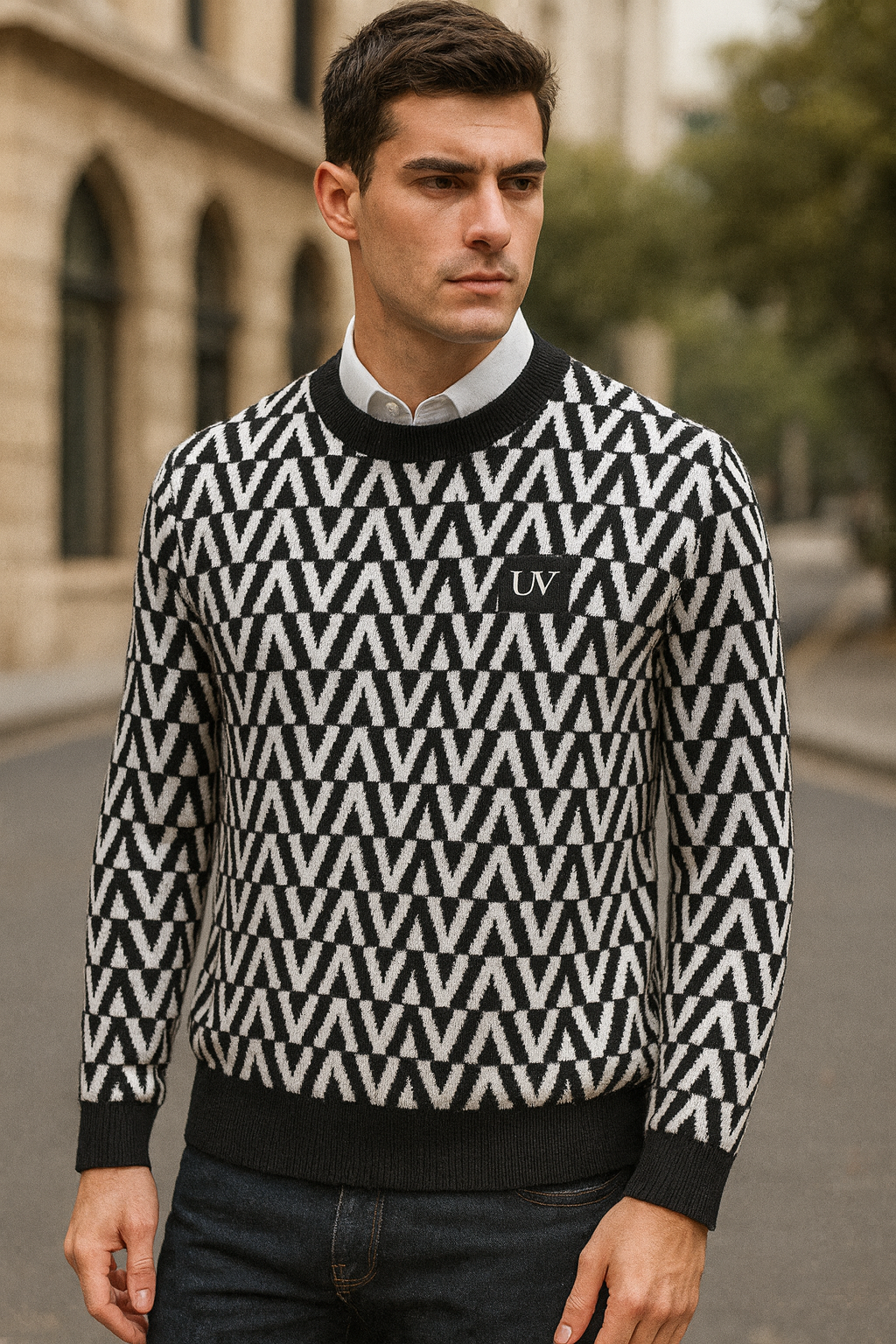 UV ATELIER Graphic Wool Crewneck