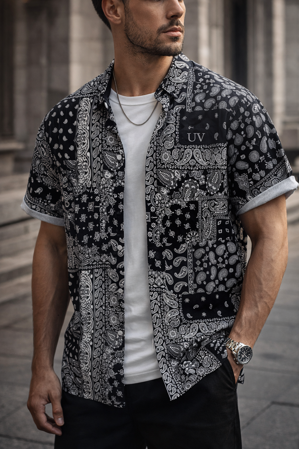 UV ATELIER Modern Bandana Shirt