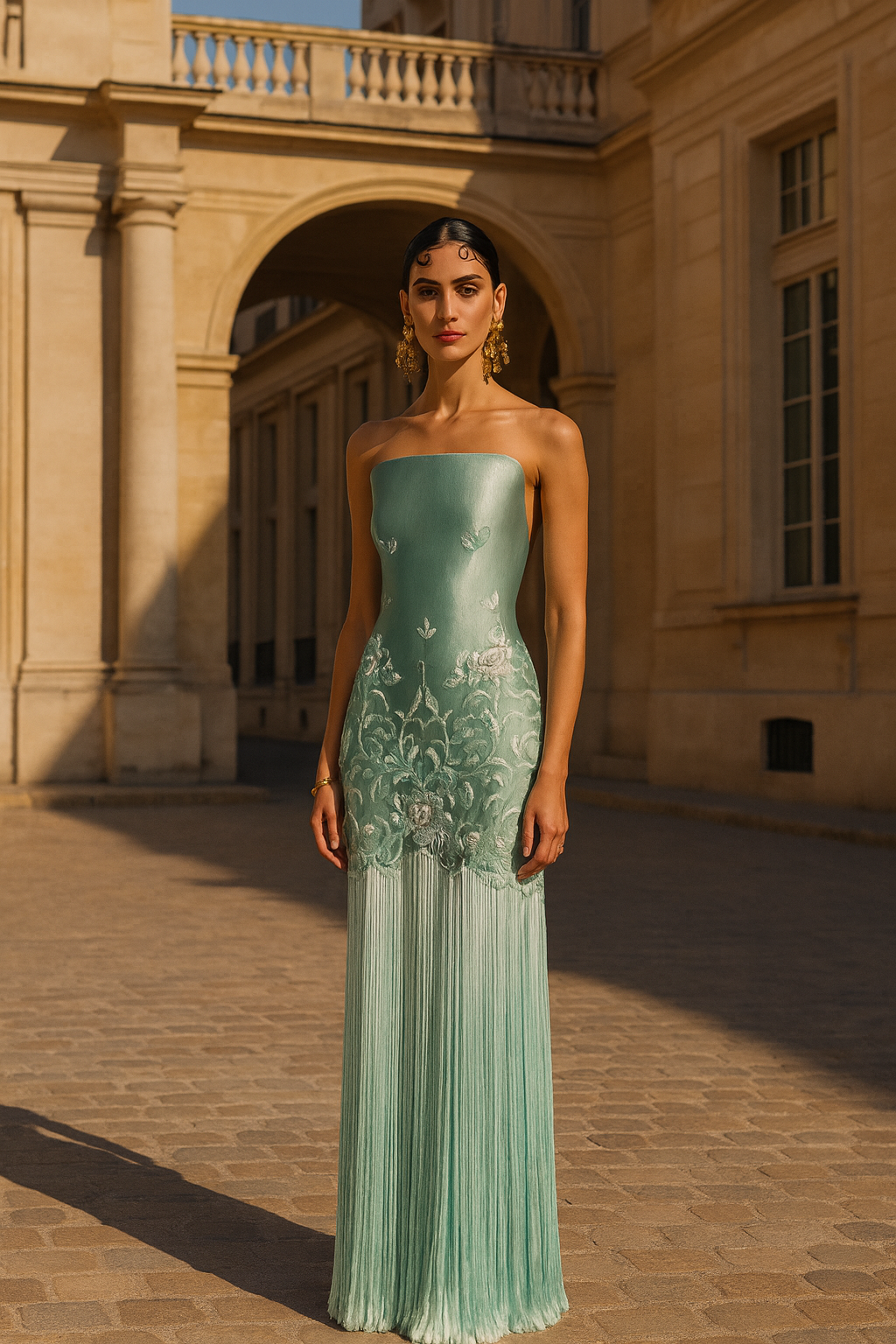 UV Atelier – Strapless Embroidered Gown