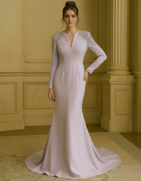 UV Atelier – Diamond Pearl Split Evening Gown