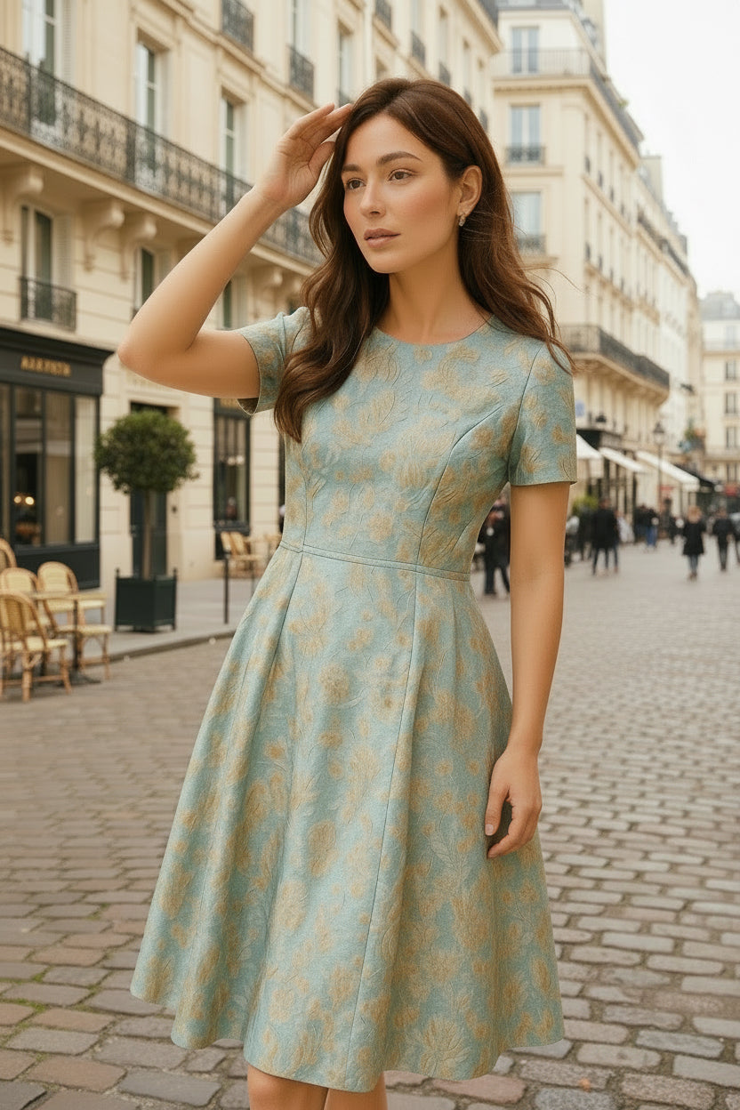 UV Atelier – Floral Jacquard Summer Dress