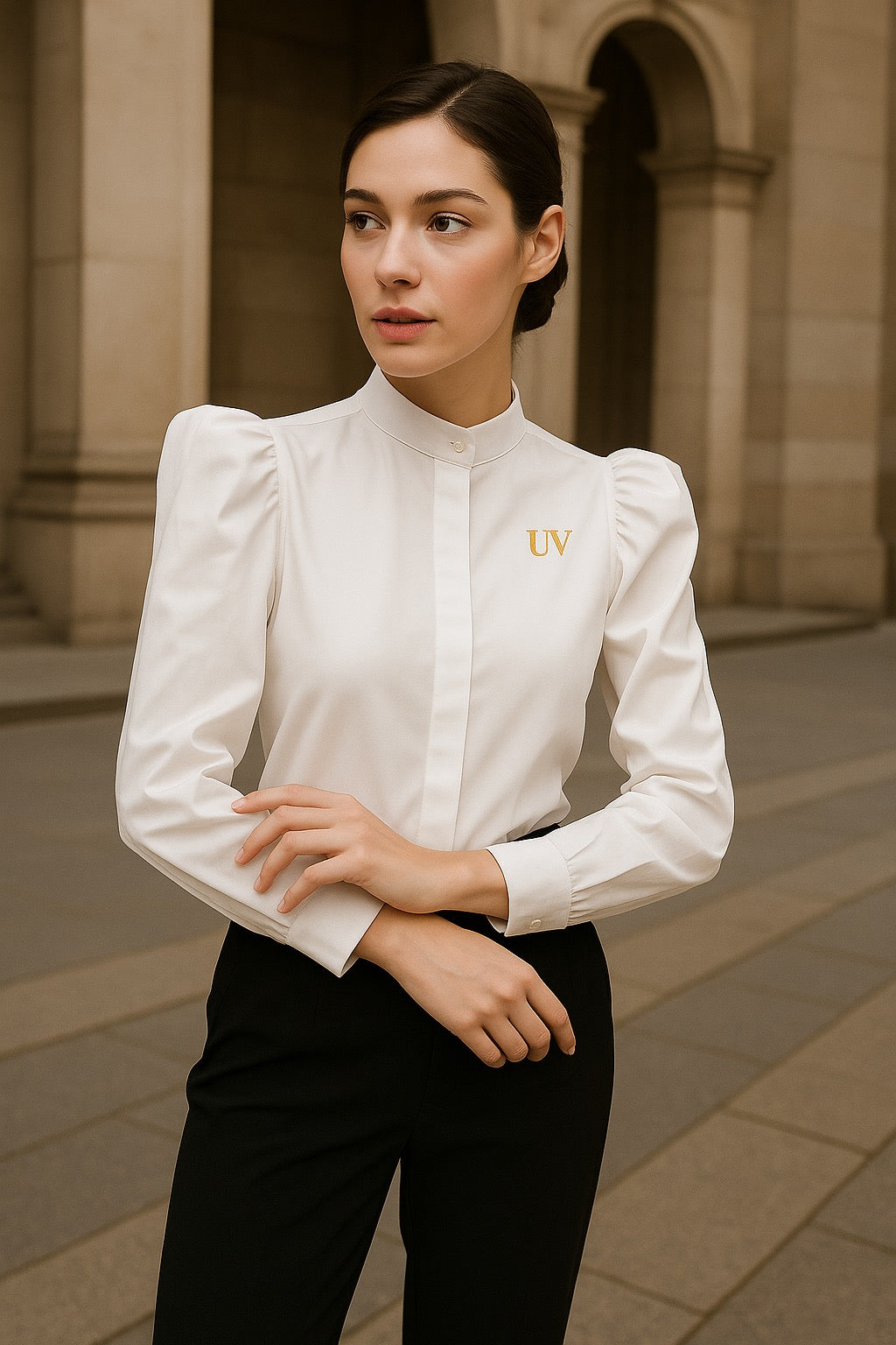 UV Atelier – High-Neck Cotton Shirt