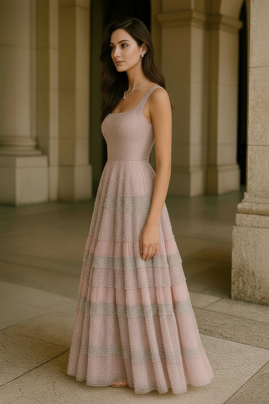 UV Atelier – Luxury Pink Sequin Gown