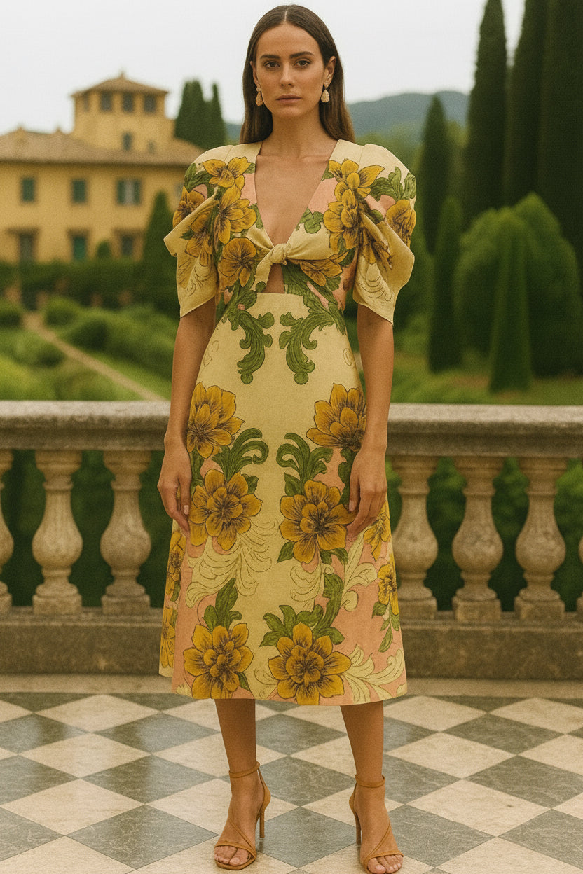 UV Atelier – Retro Floral Maxi Dress