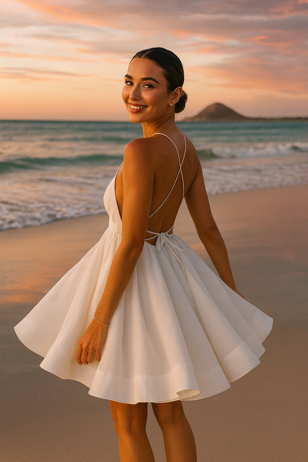 UV ATELIER Sexy Backless Summer Mini Dress