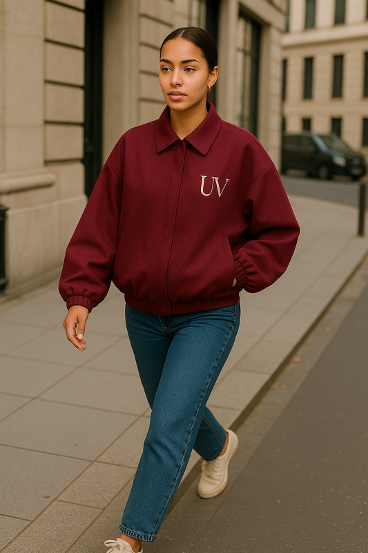 UV ATELIER Women’s Vintage Oversized Bomber Jacket