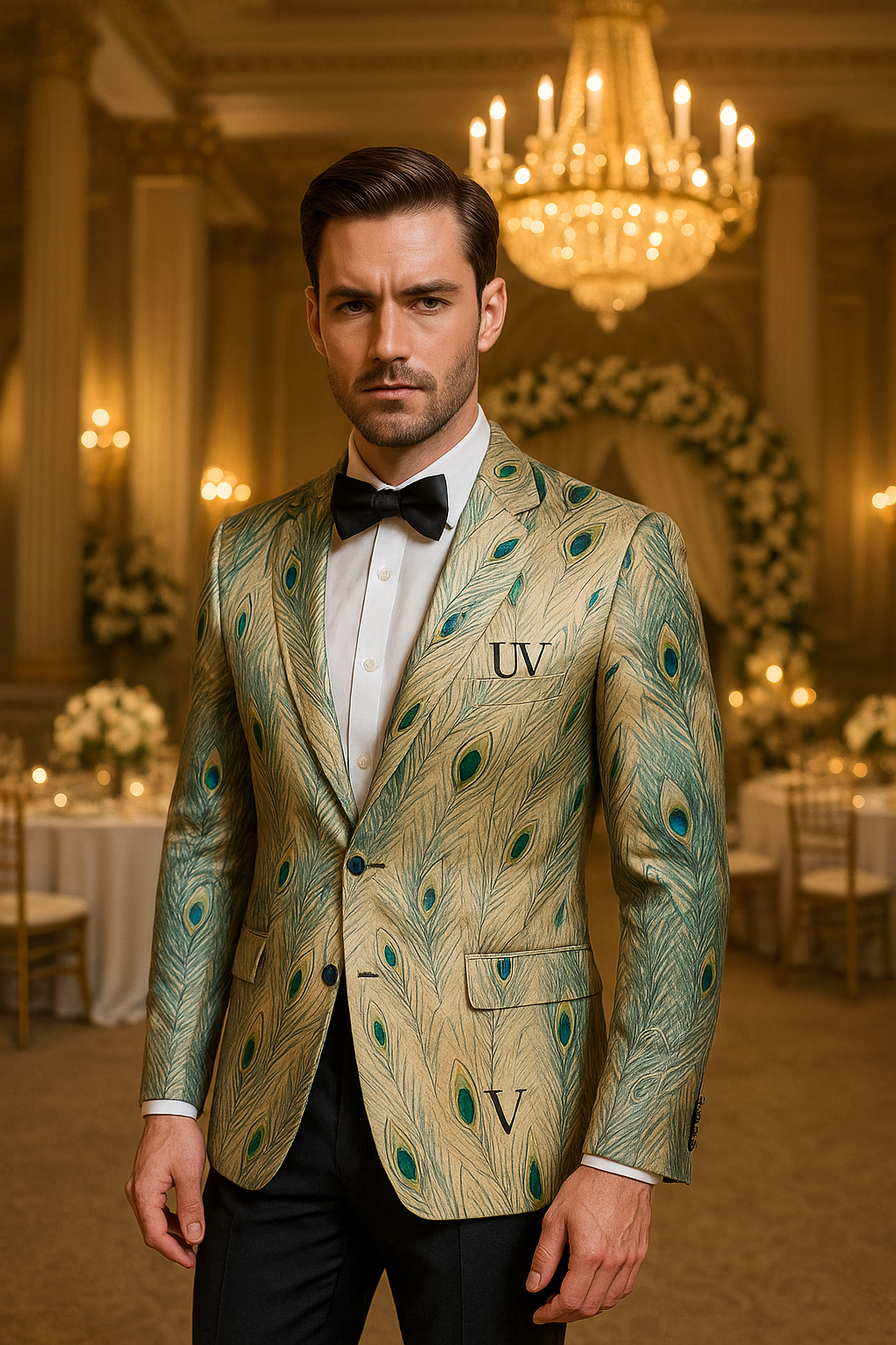 UV ATELIER Luxury Jacquard Wedding Blazer