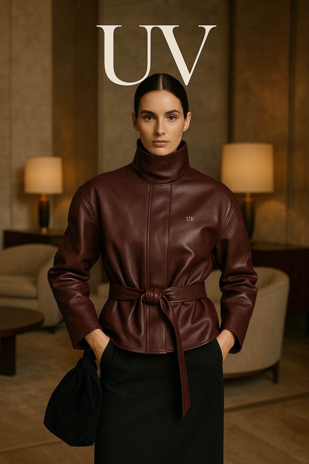 UV ATELIER Women’s Bordeaux Cinch-Waist Jacket 2025