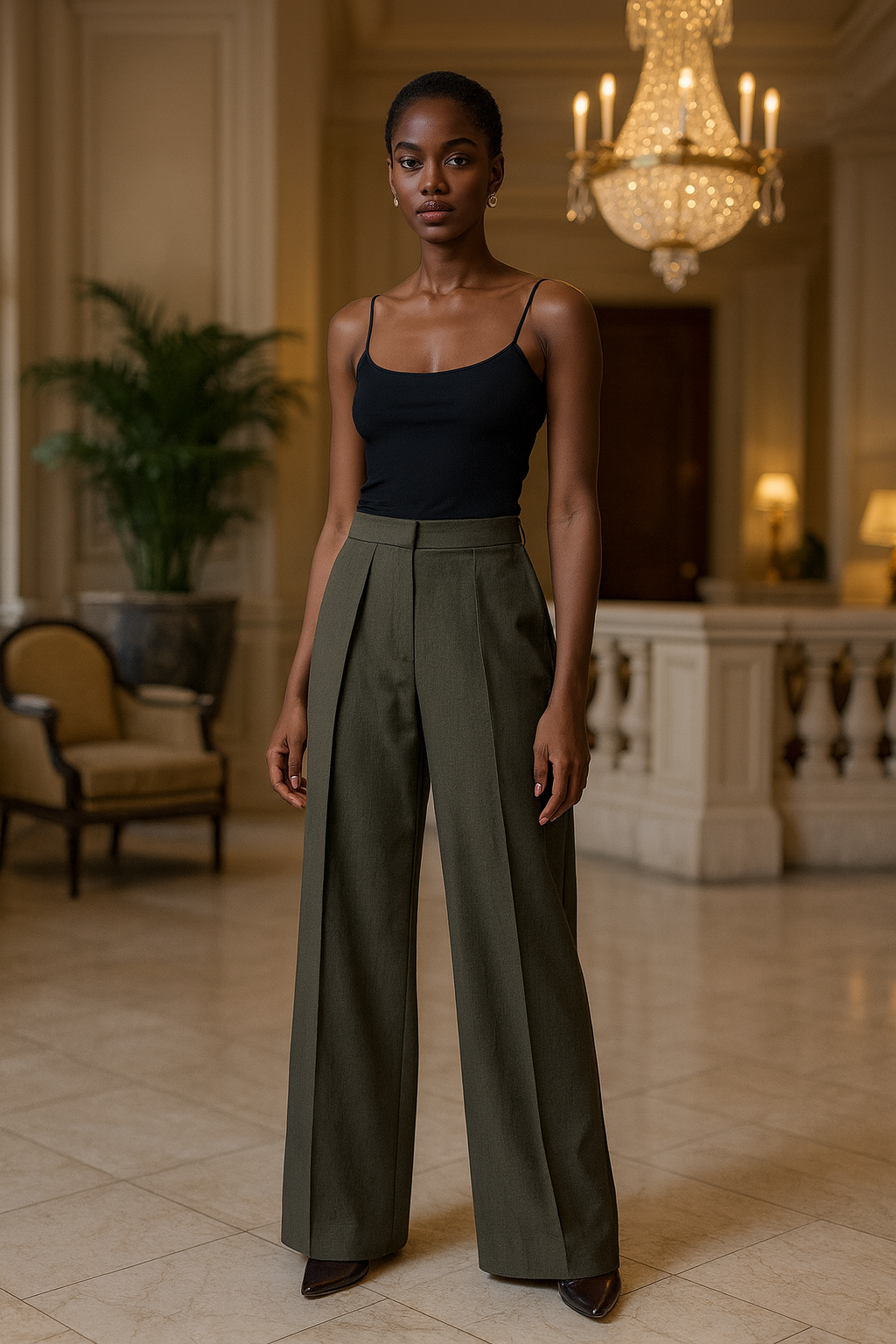 UV ATELIER – Stylish Wide-Leg Pleated Pants