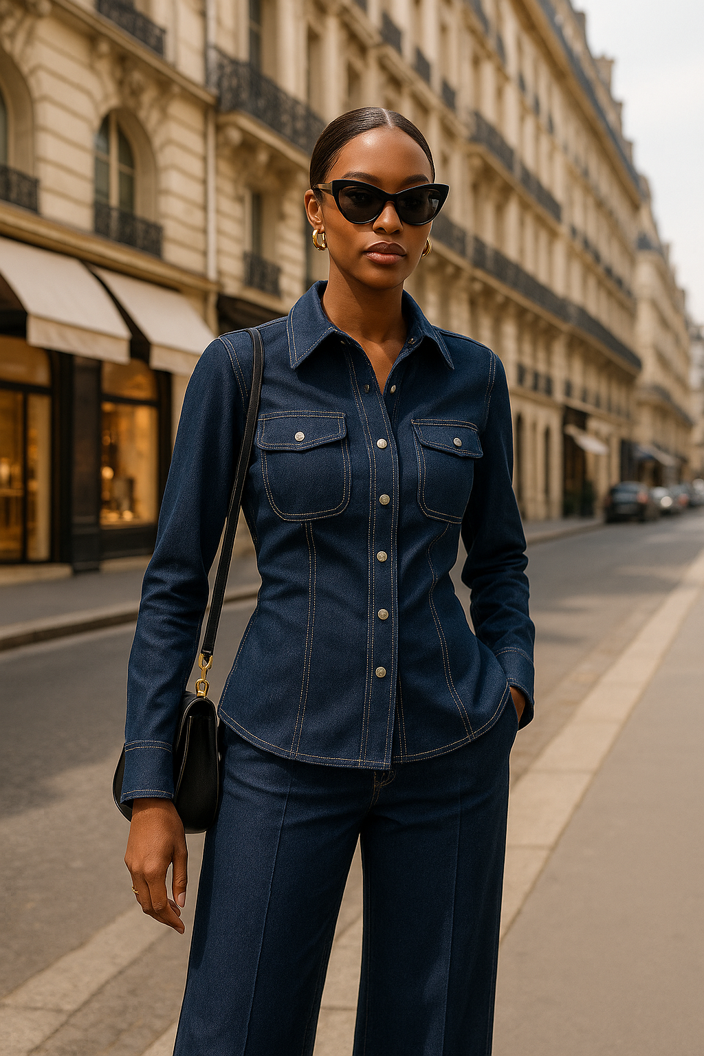 UV ATELIER 2025 Dark Denim Two-Piece Set