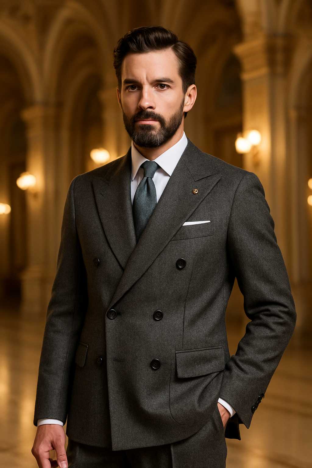 UV ATELIER Men's Slim Fit Herringbone Blazer