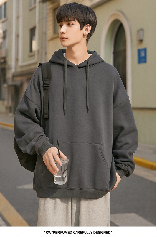 UV ATELIER Earth Color 500g Heavy Spring Solid Hoodie