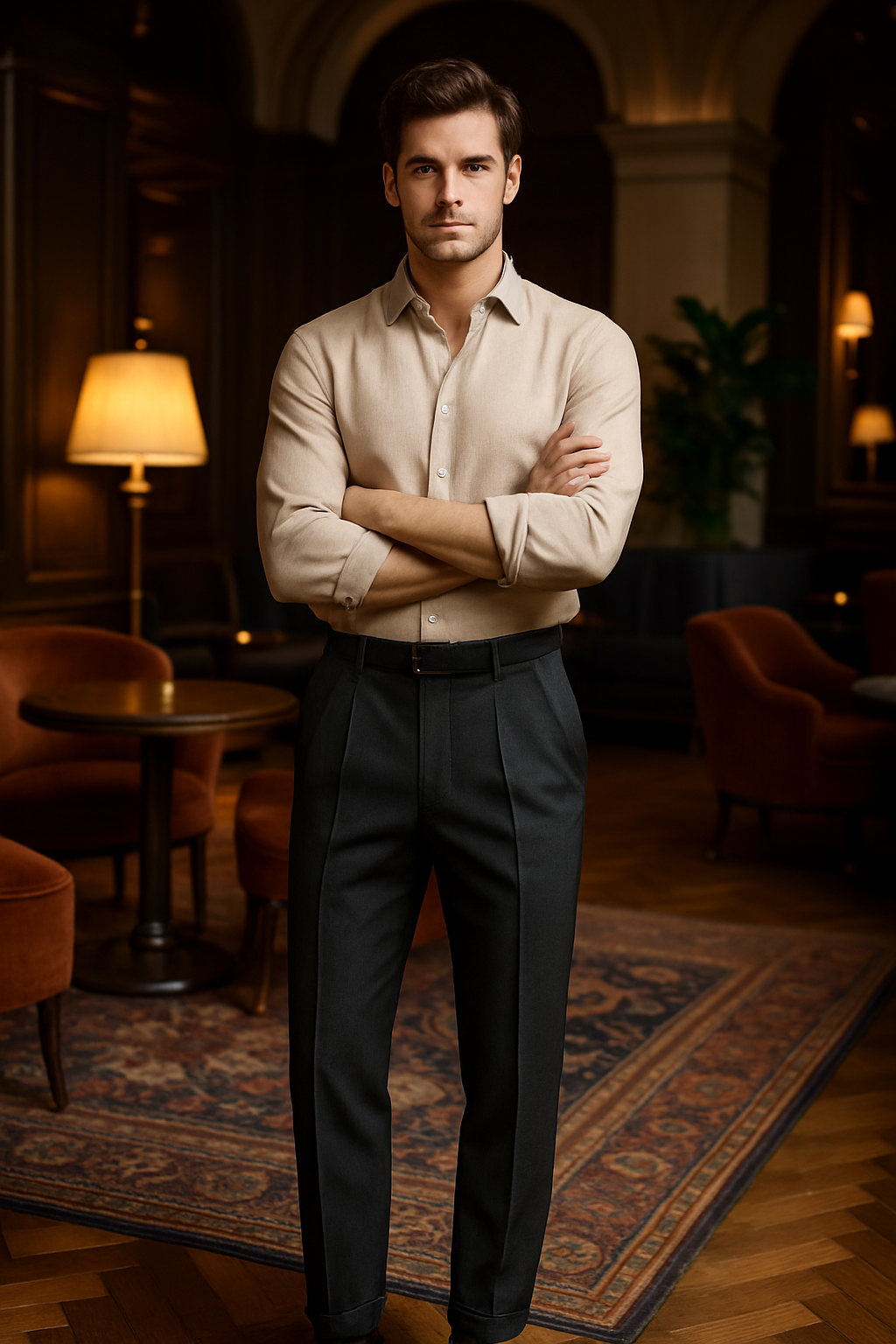UV ATELIER – High-Waist Wool Straight-Leg Men’s Trousers