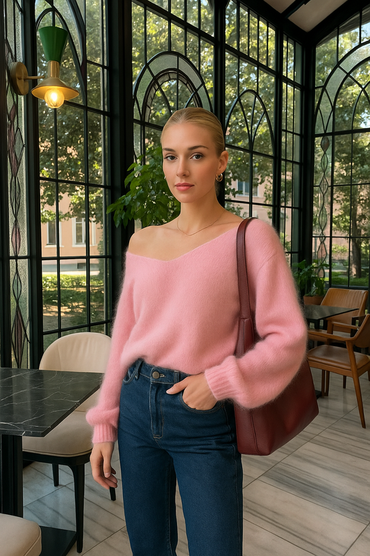 UV ATELIER Contrast Knit Short Cardigan