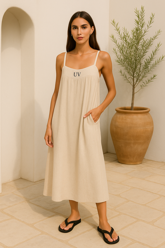 UV Atelier – Cotton-Linen Backless Dress
