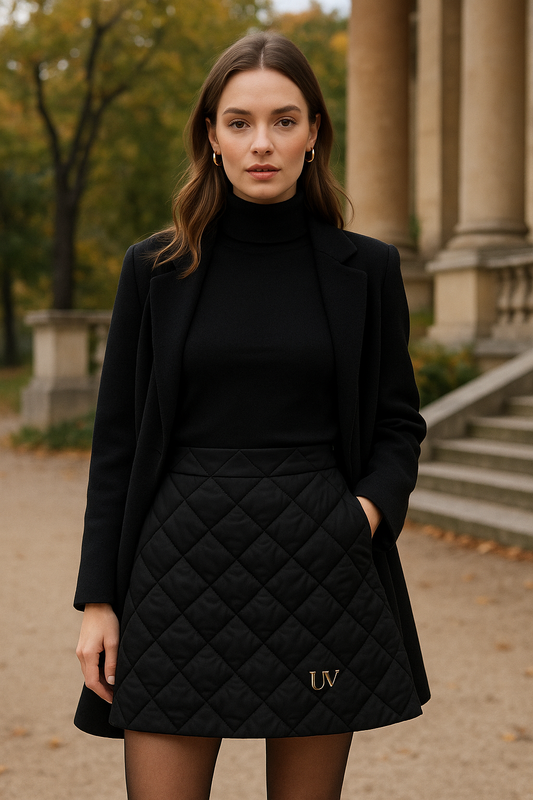 UV ATELIER Cotton Padded Diamond-Quilted Mini Skirt