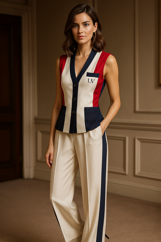 UV Atelier – Tailored Vest & Wide-Leg Suit Set