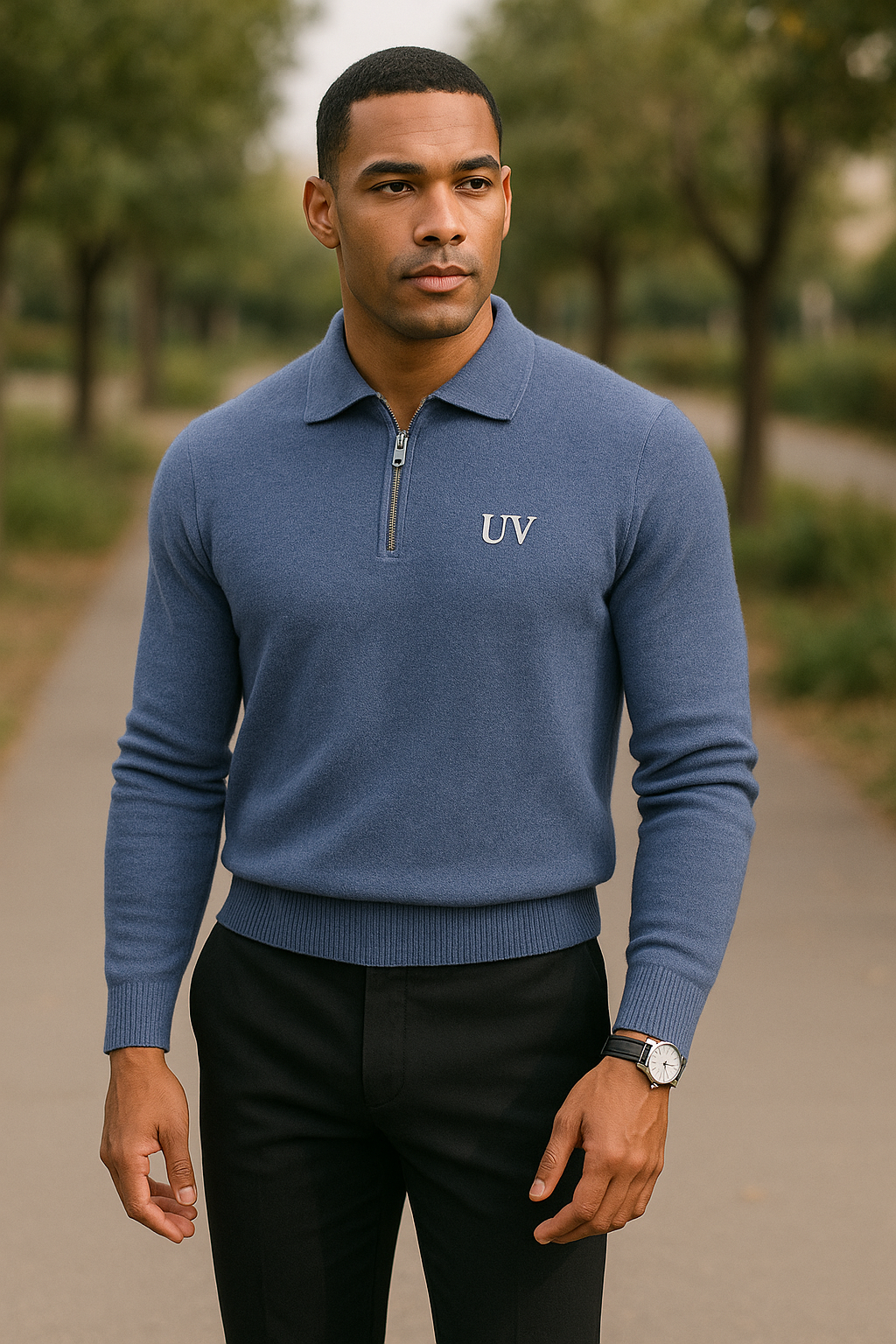 UV ATELIER Wool Polo Knit Sweater