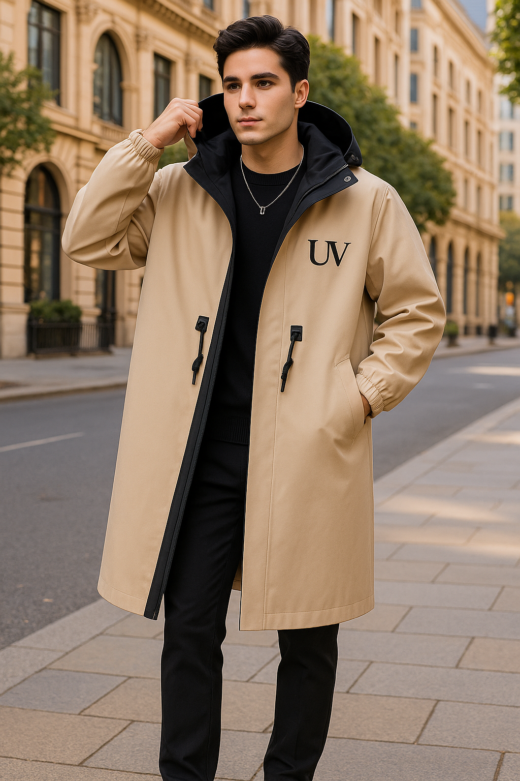 UV ATELIER Classic Urban Hooded Overcoat