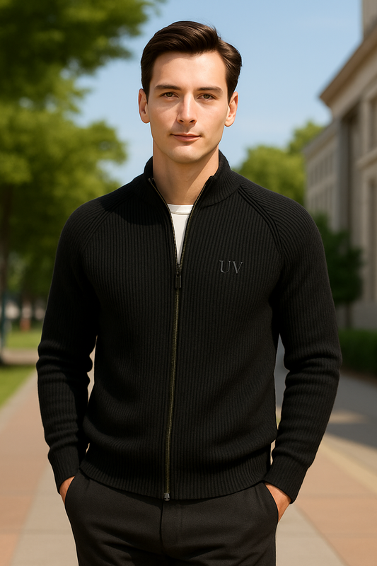 UV ATELIER Premium Wool Zip Cardigan – Winter Luxury Knit