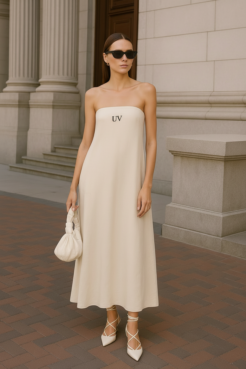 UV Atelier – Elegant High-Waist Off-Shoulder Backless Long Dress