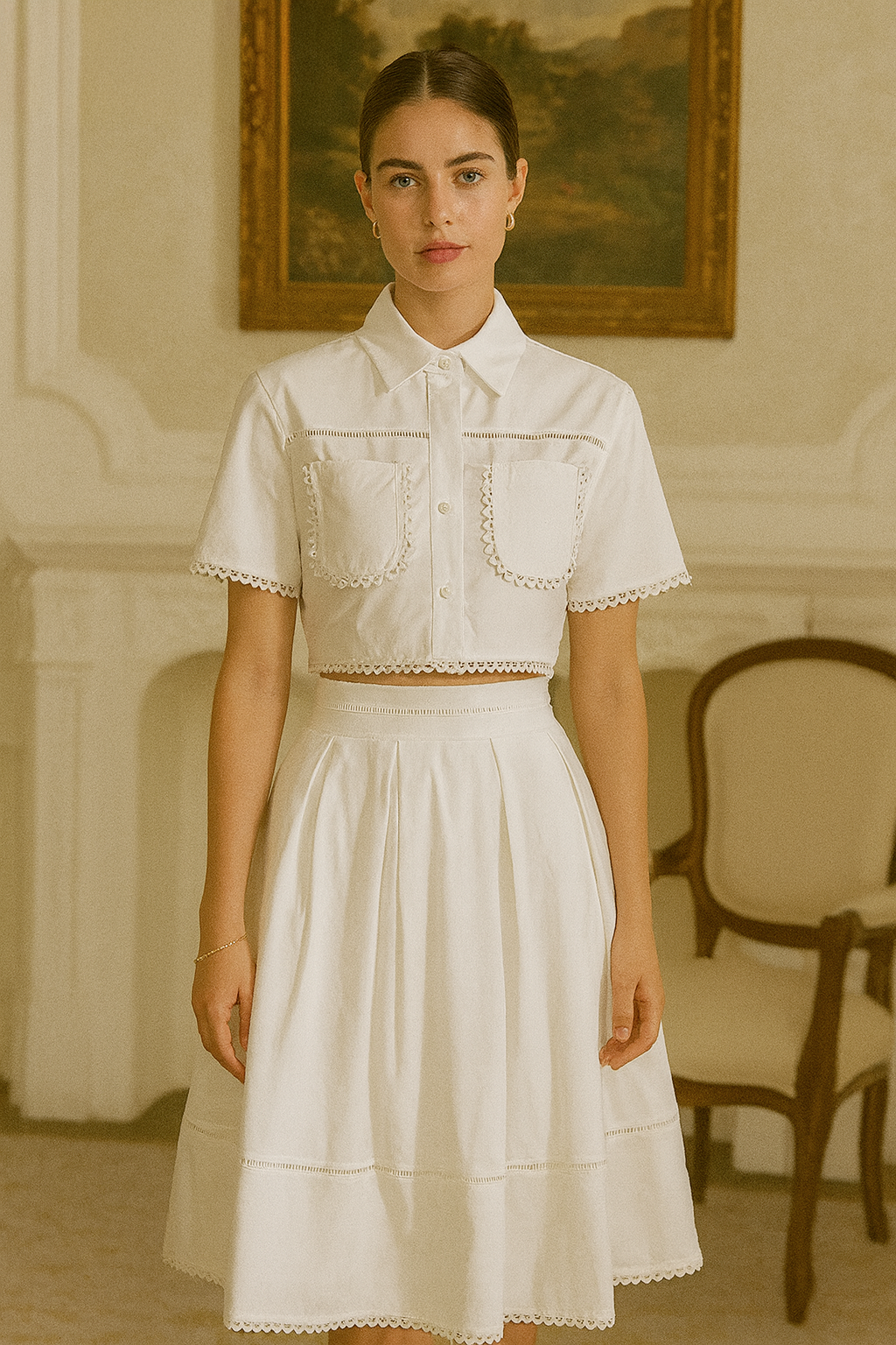 UV ATELIER Plain Summer Two-Piece Set for Women