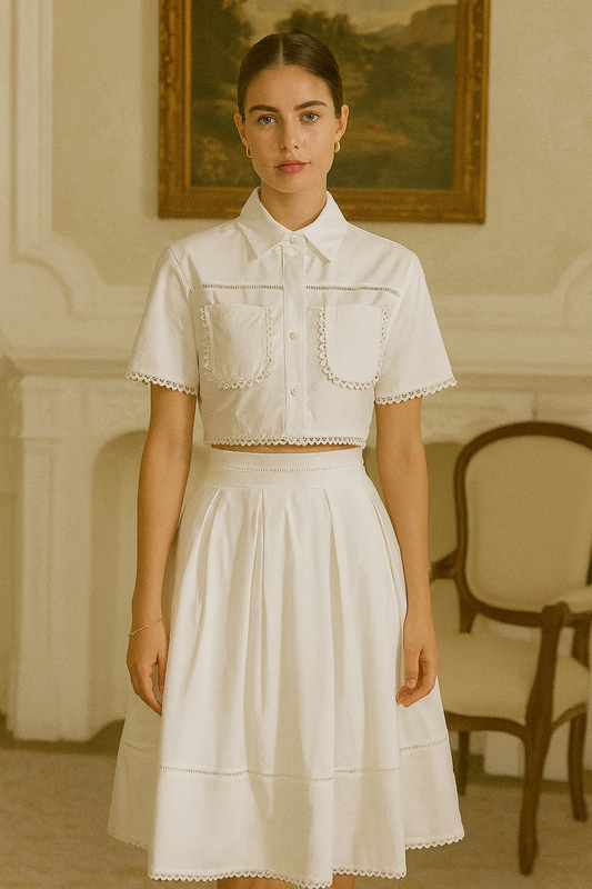 UV ATELIER Plain Summer Two-Piece Set for Women