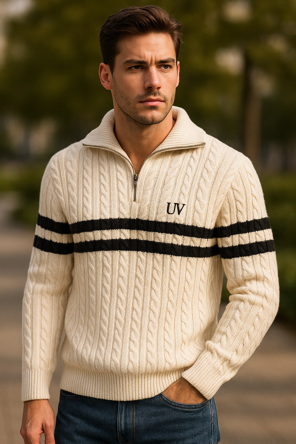 UV ATELIER Fine Merino Collared Knit