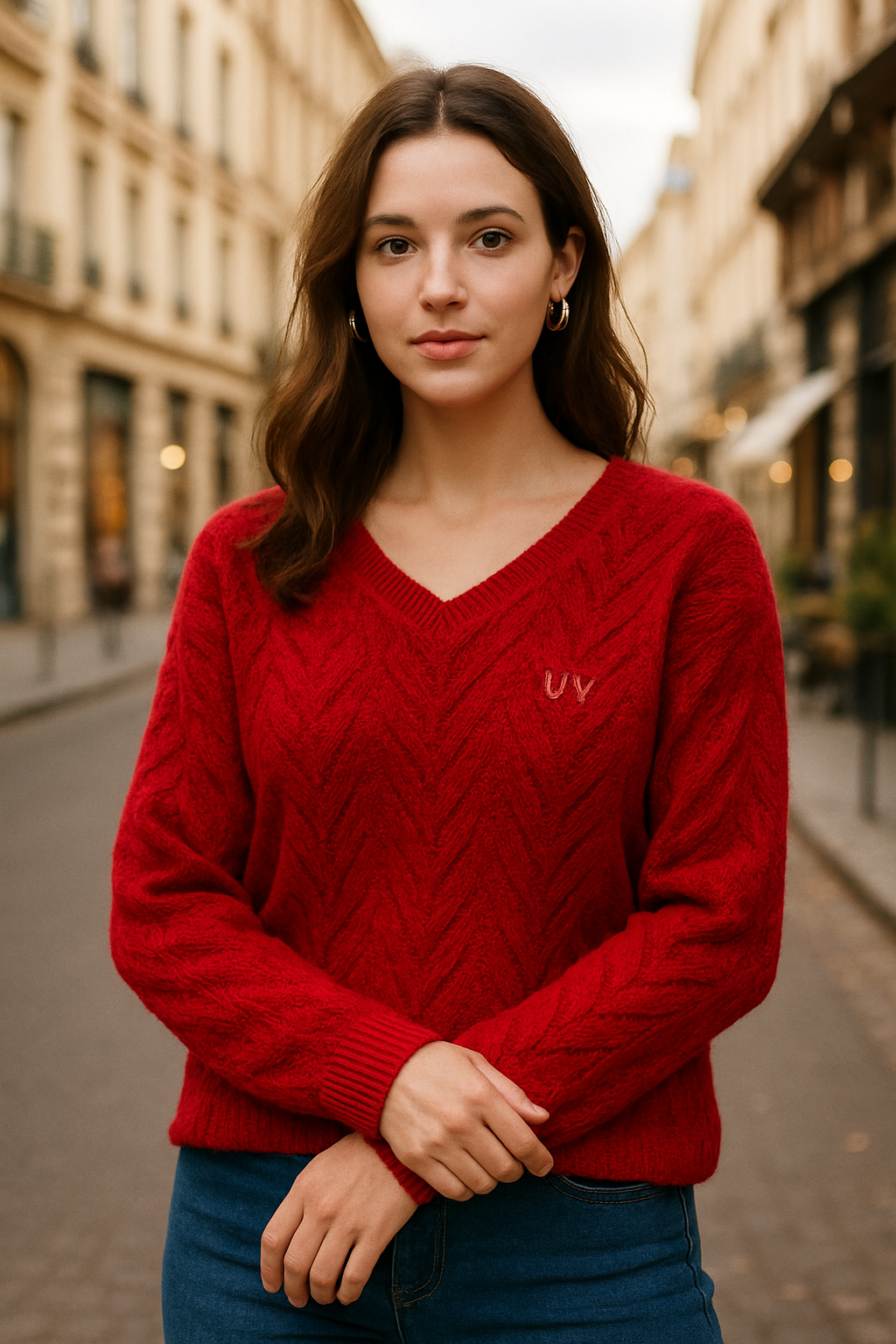 UV ATELIER Leafline Hollow Breeze Knit Pullover