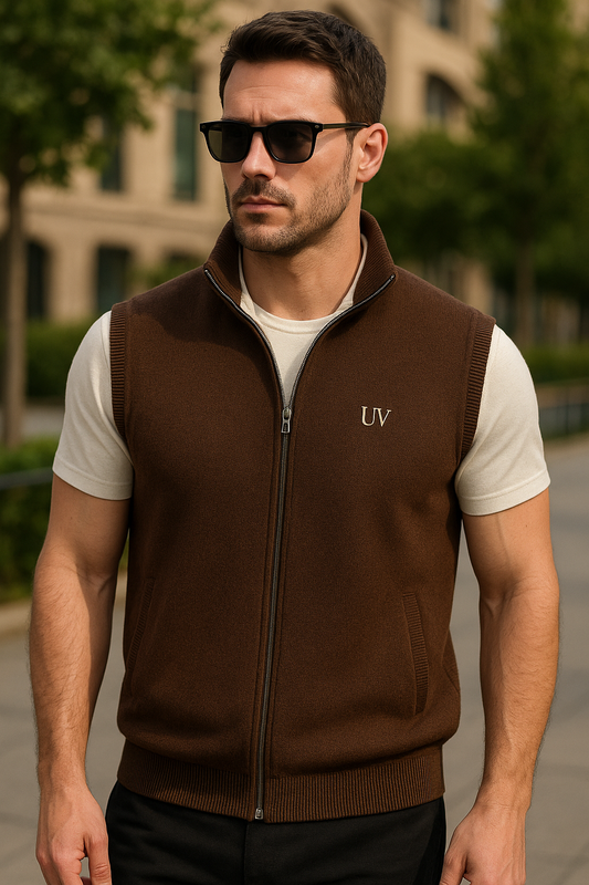 UV ATELIER Dual-Weave Merino Zip Gilet