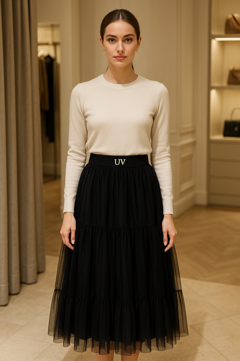 UV ATELIER Sheer Layered Dreamy Tulle Skirt