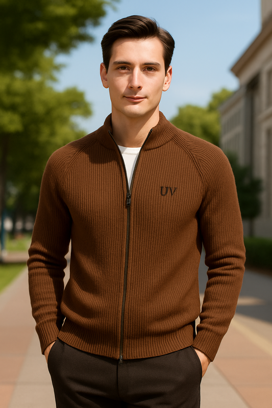 UV ATELIER Premium Wool Zip Cardigan – Winter Luxury Knit