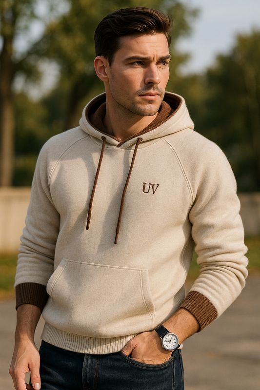 UV ATELIER Luxe Cashmere Contrast Hoodie