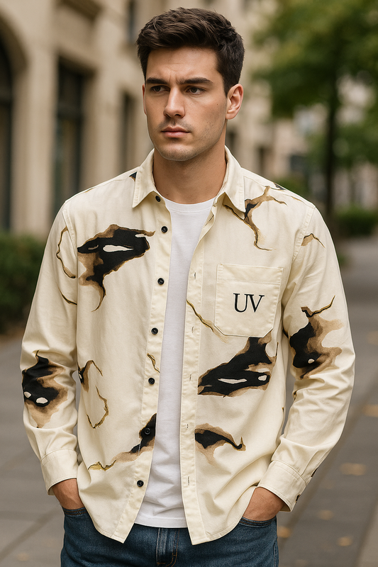 UV ATELIER Classic Print Cotton Button-Up