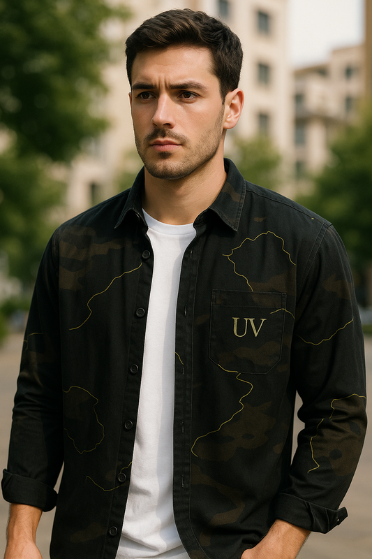 UV ATELIER Classic Print Cotton Button-Up