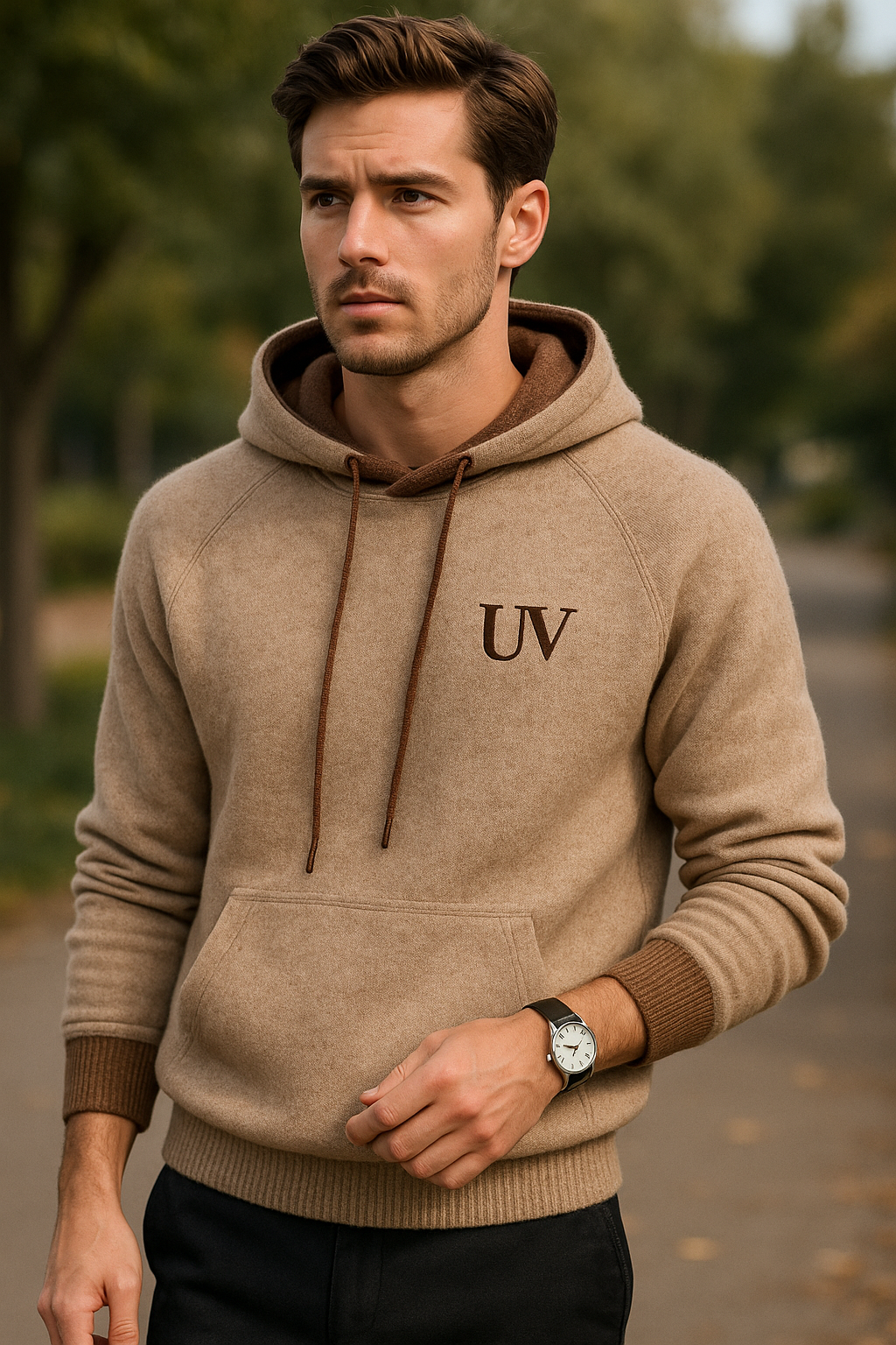 UV ATELIER Luxe Cashmere Contrast Hoodie
