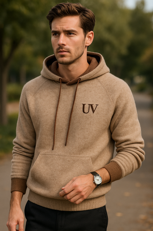 UV ATELIER Luxe Cashmere Contrast Hoodie