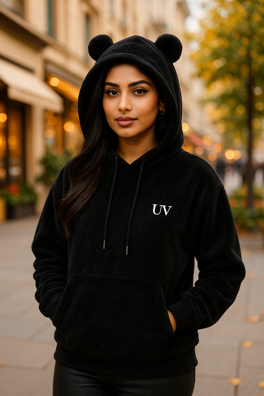 UV ATELIER Cozy Fleece Bear-Ear Hoodie