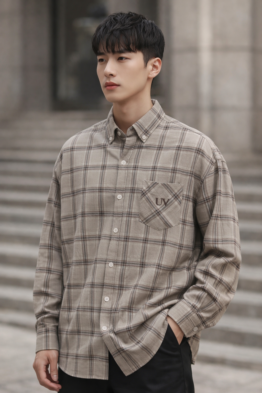 UV ATELIER Plaid Button-Up