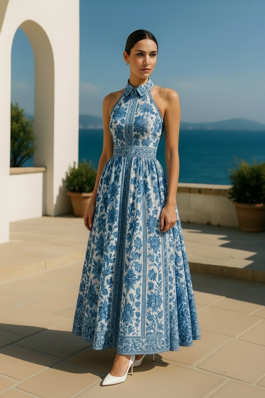 UV Atelier – Floral Boho Polo Maxi Dress