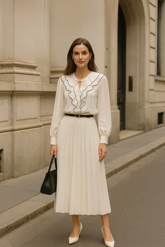 UV Atelier – Casual Loose-Fit Shirt and Long Skirt Set