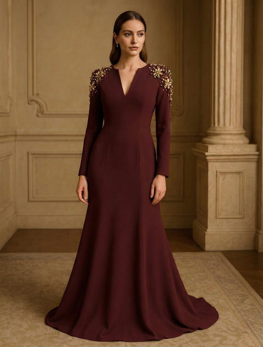 UV Atelier – Diamond Pearl Split Evening Gown