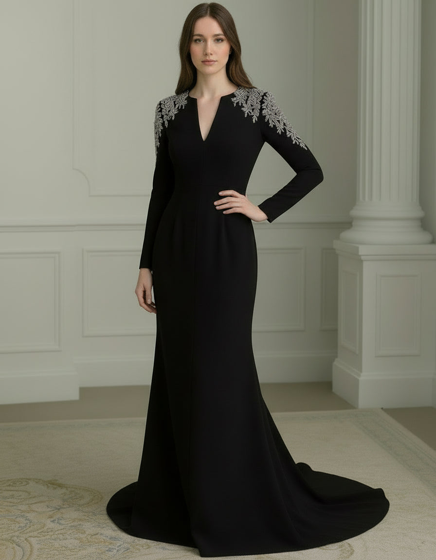 UV Atelier – Diamond Pearl Split Evening Gown