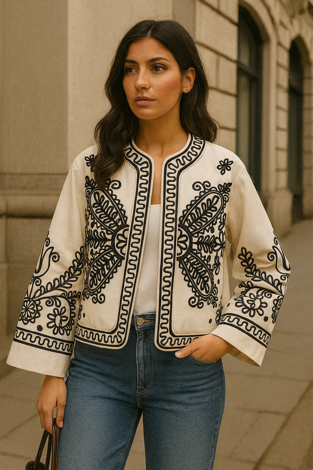UV Atelier – Embroidered Short Coat