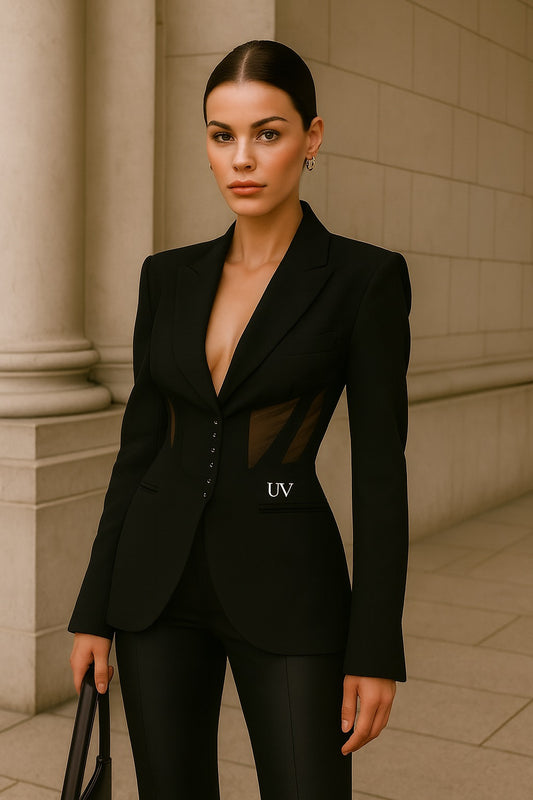 UV Atelier – Mesh Patchwork Tailored Blazer