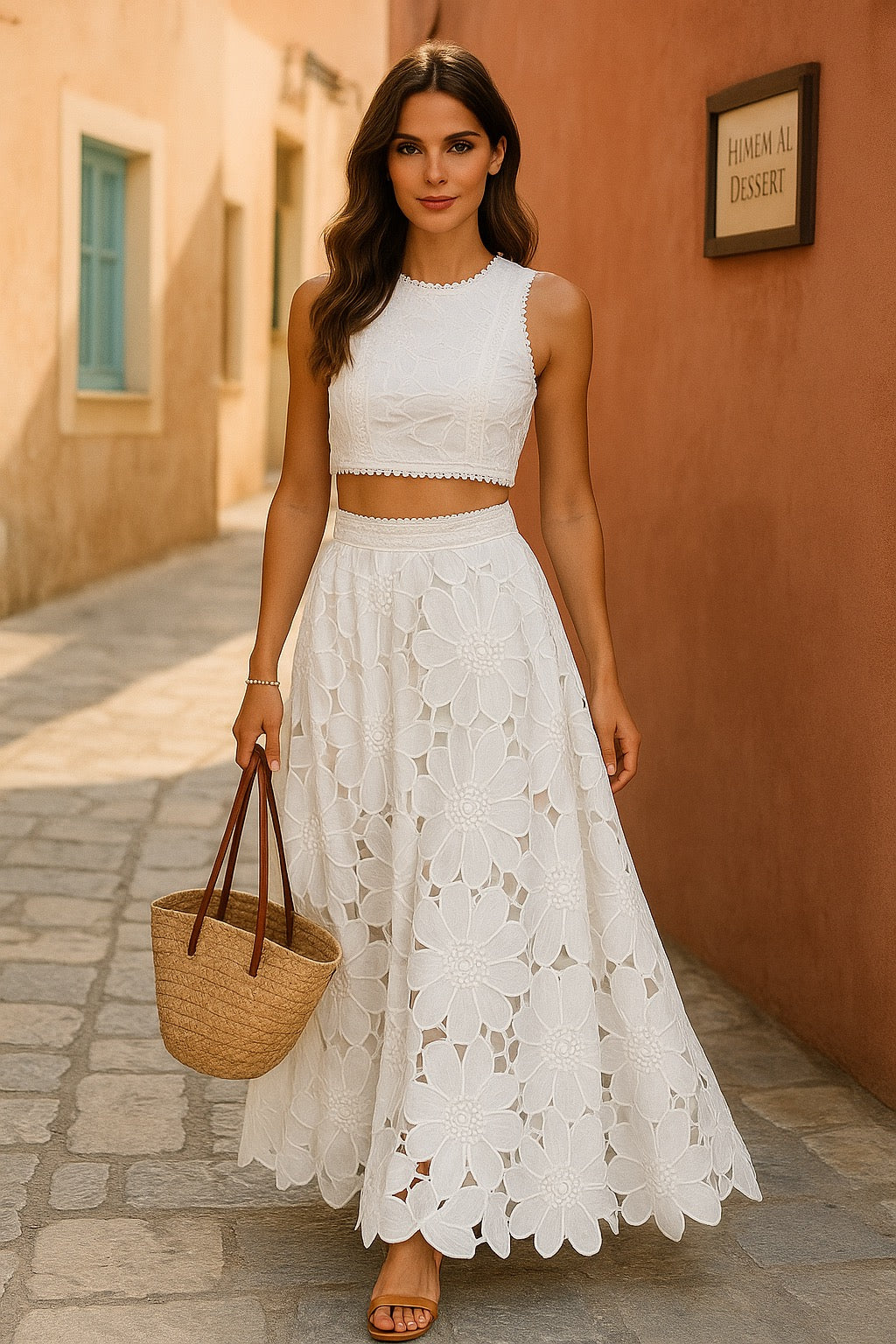 Embroidered Lace 2-Piece Set