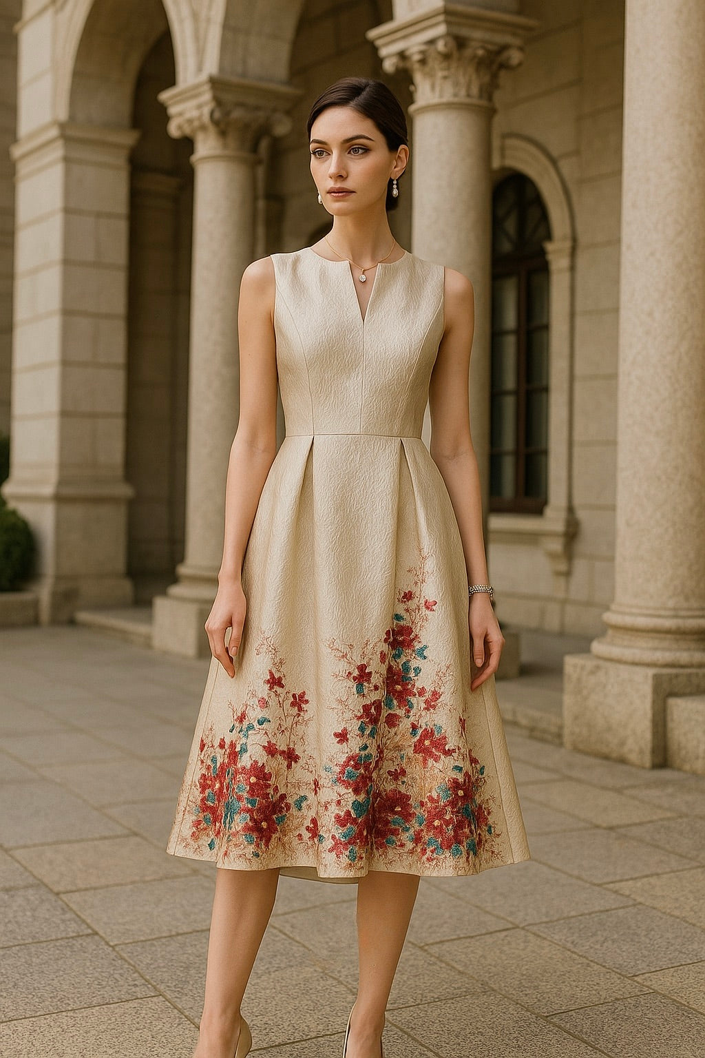 UV Atelier – Jacquard A-Line Midi Dress